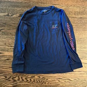 Vintage Whale Long-Sleeve Pocket Graphic Tee